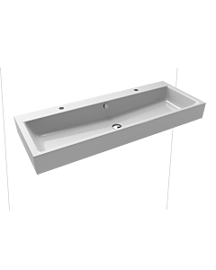 Kaldewei Puro lavabo double paroi 906806043199 120x46x12cm, avec trop-plein, trou pour robinet 2x1, effet perlé manhattan